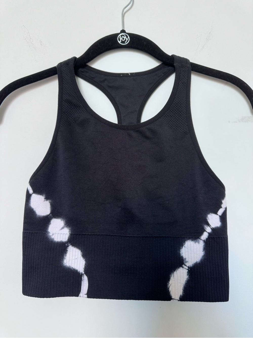 Black Tie-Dye Racerback Sports Bra
